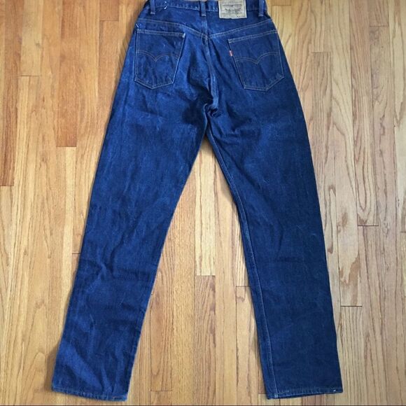 VINTAGE 1980’s Levi’s 505 Orange Tab Dark Wash Jeans | 34 Waist - Picture 5 of 8